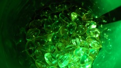 Green coffee water drops