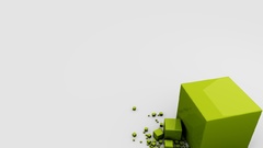 Green cubes abstract