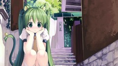 Green eyes animal ears