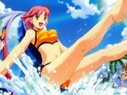 Green eyes pink hair