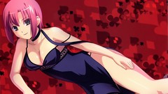 Green eyes pink hair