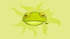 Green frog head Art