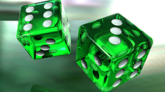 Green glass dice glass