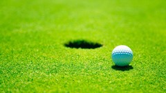 Green grass golf depth