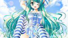 Green hair bows wink