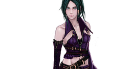 Green hair Simple Background