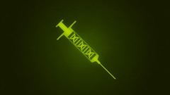 Green Hazard syringe minimalistic digital art