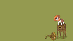 Green minimalistic record player