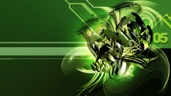 Green shades shapes 1280x1024