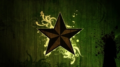 Green Stars Wood rocks