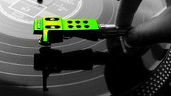 Green turntables color splash