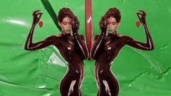 Green woman chocolate topless
