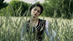 Green woman grain fields brunettes folklore Donatan Luluka 