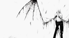 Greyscale monochrome angel wings