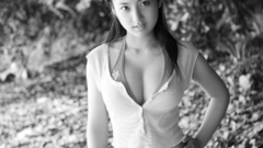 Greyscale woman nature panties