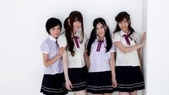 Groups woman Japan Japanese asians school uniforms bangs models 
