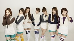 Groups woman white background socks asians brunettes Korean 