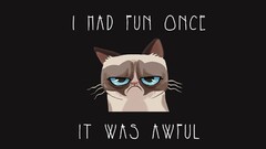 grumpy cat cartoon Animals Typography black background cats
