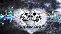 Grunge romantic skulls lovers love quotes True Love