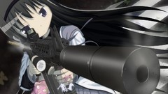 Guns Anime long hair anime girls mahou shoujo madoka magica 