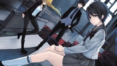 Guns blondes school uniforms short hair ponytails Elen Cal 