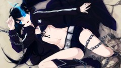 Guns Bound scars navel Shorts chains belts long hair anime 