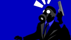 Guns gas masks blue