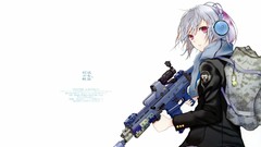 Guns headphones Anime anime girls machine gun fuyuno haruaki 