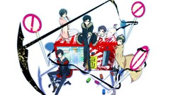 Guns headphones male black hair durarara orihara izaya crowns 