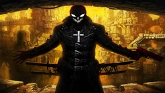 Guns Katana pistols cityscapes firearms scarecrow artwork 