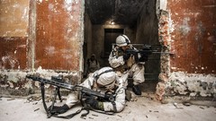 Guns soldiers military blanks eotech mg3 blankfire adapter Galil