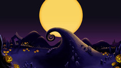 Halloween moon artwork jack-o-lanterns