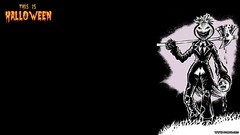 Halloween scarecrow black background