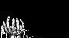 Hands black background drawings creepy artwork album covers 