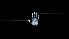 Hands black background minimalistic fingerprints