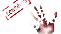 Hands censored white background