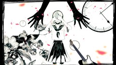 Hands clocks guitars school uniforms hands on eyes