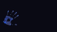 Hands Dark Blue Print Simple Background