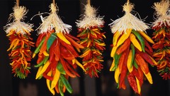 Hanging new mexico chili peppers