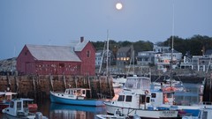 Harbor moonrise massachusetts