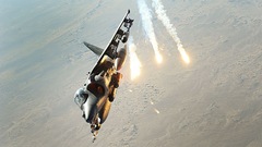 Harrier planes vehicles flares