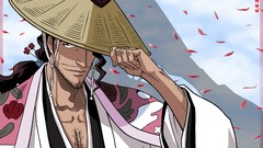 Hats bleach flower petals ponytails Captains Shunsui Kyoraku 