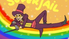 Hats cane suit rainbows Superjail The Warden