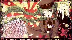 Hats gloves anime girls hatsune miku vocaloid wink cherry 