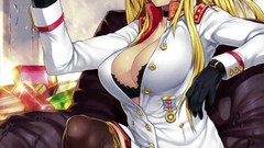 Hats gloves stockings blondes anime girls blue eyes green eyes 