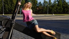 Hats outdoors blondes long hair models masha curly hair 