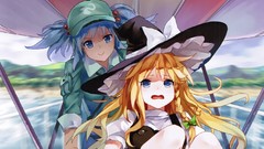 Hats scared bows blondes blue hair long hair blue eyes witches 