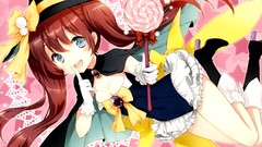 Hats witch staff gloves Ribbons blue eyes open mouth redheads 