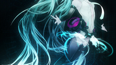 hatsune miku anime girls vocaloid Anime closed eyes blue hair