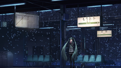 hatsune miku Anime vocaloid anime girls train station long hair